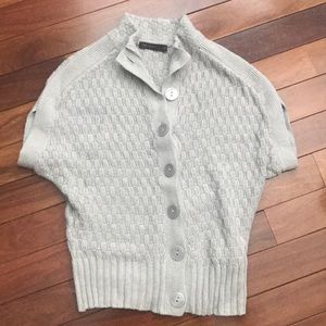 Gray button up poncho sweater